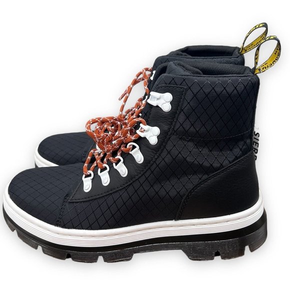 Dr.‎ Martens Combs Tech Boots Womens 10 L Black Ripstop Chunky D-Rings Hiking - Picture 1 of 9
